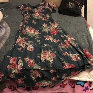 Cute Floral Asymmetrical Dress